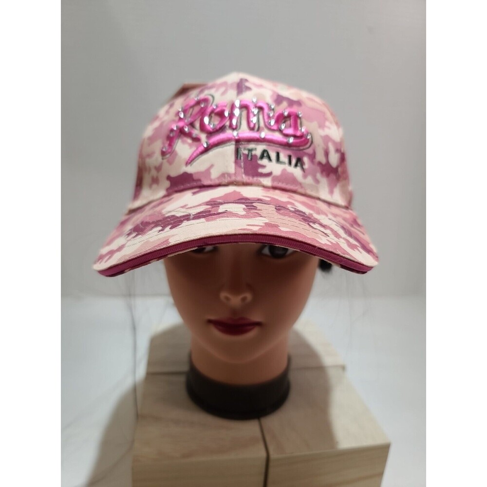 NWT Roma Italia Womens Pink Camo Hat Adjustable Baseball Cap Embroidered - Picture 2 of 11